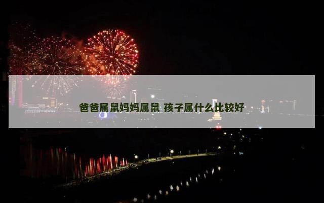 爸爸属鼠妈妈属鼠 孩子属什么比较好
