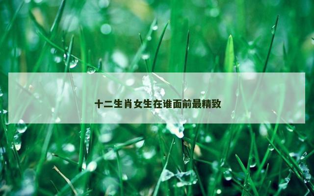 十二生肖女生在谁面前最精致