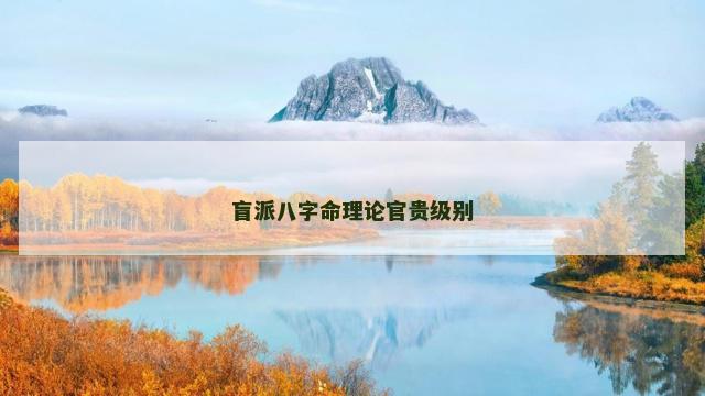 盲派八字命理论官贵级别