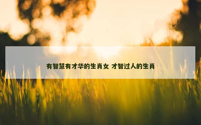 有智慧有才华的生肖女 才智过人的生肖
