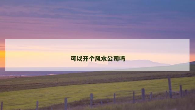 可以开个风水公司吗