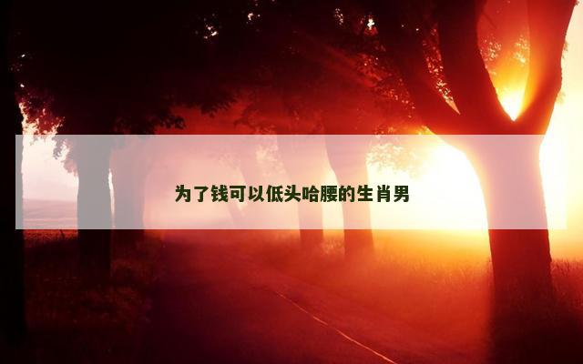 为了钱可以低头哈腰的生肖男