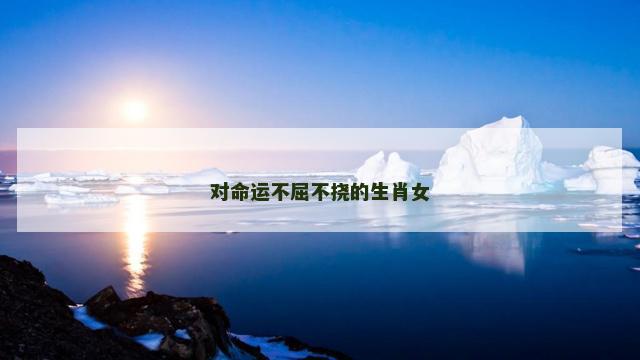 对命运不屈不挠的生肖女
