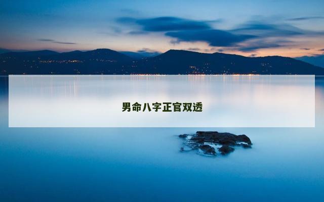 男命八字正官双透