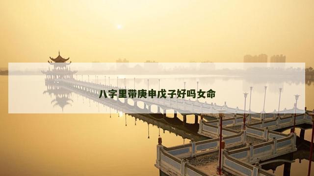 八字里带庚申戊子好吗女命
