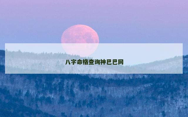 八字命格查询神巴巴网