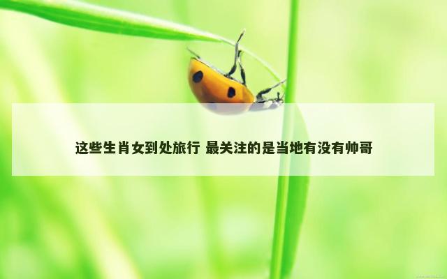 这些生肖女到处旅行 最关注的是当地有没有帅哥