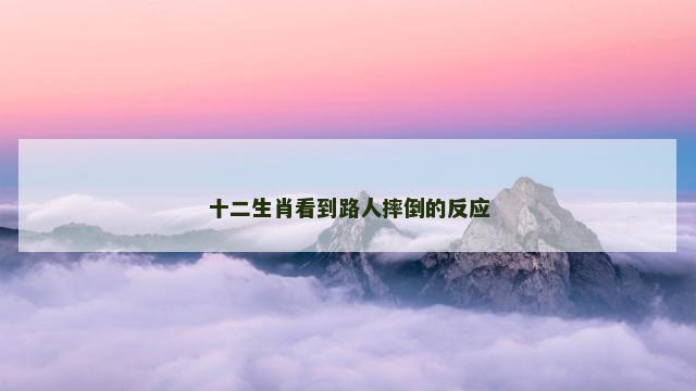 十二生肖看到路人摔倒的反应