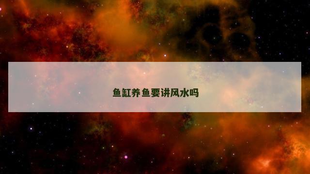 鱼缸养鱼要讲风水吗